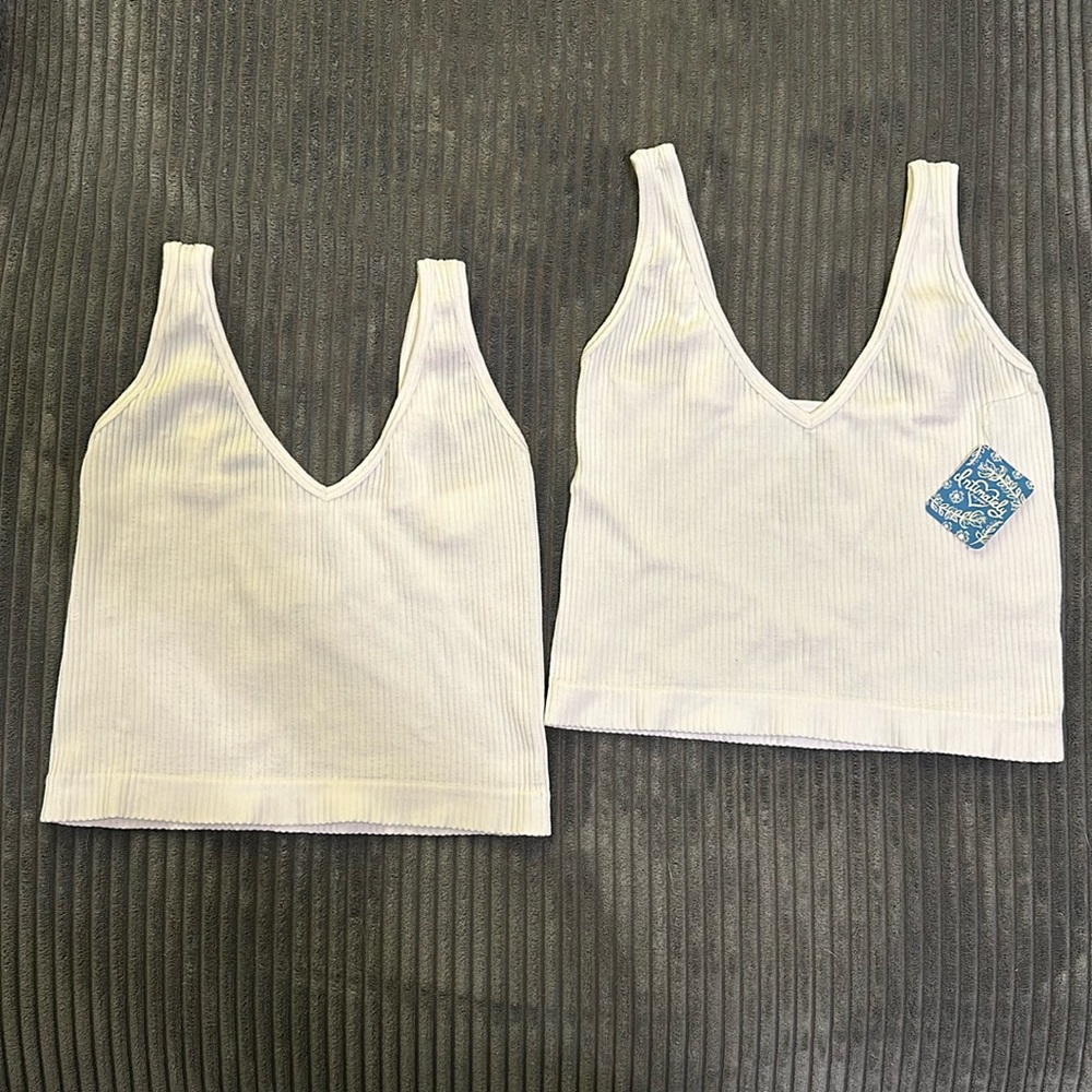 Free People cropped white tank bundle